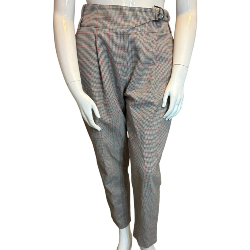 Women's HUGO BOSS Red Label Glen Plaid Trousers, 12 Wool Blend Tailored Pants